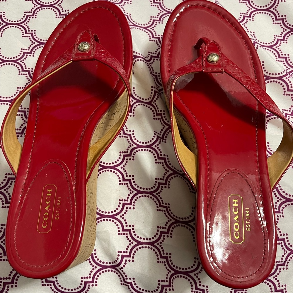 Red coach women’s shoes.